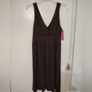 Merona Women's M Chocolate Brown Midi Dress NWT